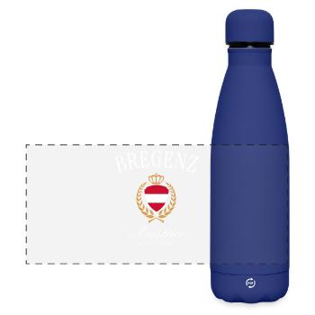Bregenz Österreich Wappen Krone – Reise Souvenir - Matte Panorama Isolierflasche 500 ml - Dunkelblau  - Vorne