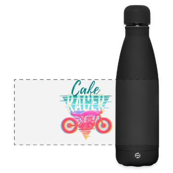 Moto – Cadeau Café Racer Rétro - Gourde isotherme panoramique mate 500 ml - noir - Devant