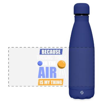 Diskuswurf Diskuswerfen Diskus diskuswerfer - Matte Panorama Isolierflasche 500 ml - Dunkelblau  - Vorne