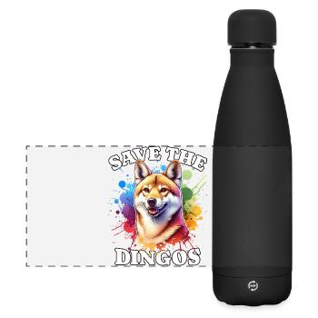 Australischer Wildhund Save Dingo - Matte Panorama Isolierflasche 500 ml - Schwarz - Vorne