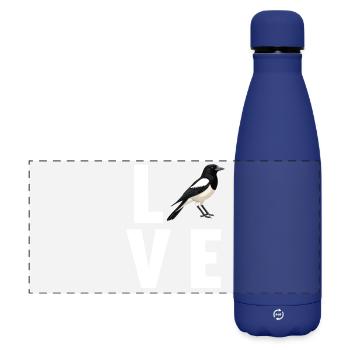 Elstern Elster - Matte Panorama Isolierflasche 500 ml - Dunkelblau  - Vorne
