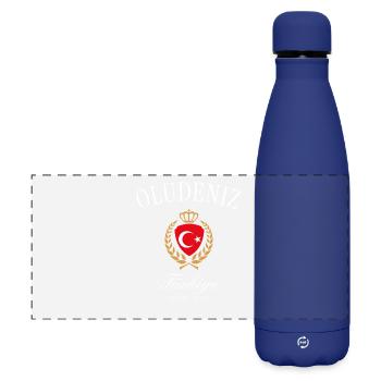 Ölüdeniz Türkei Wappen Krone – Reise Souvenir - Matte Panorama Isolierflasche 500 ml - Dunkelblau  - Vorne