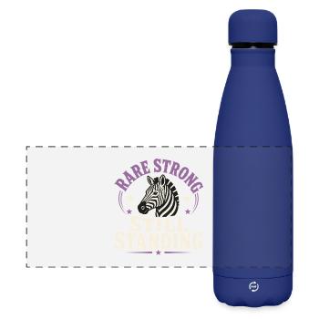 Eds-bewusstsein Ehlers-danlos Zebra-krieger - Matte Panorama Isolierflasche 500 ml - Dunkelblau  - Vorne