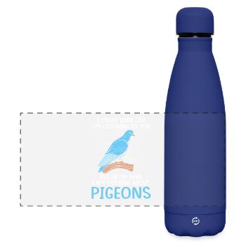 Taube Tauben - Matte Panorama Isolierflasche 500 ml - Dunkelblau  - Vorne