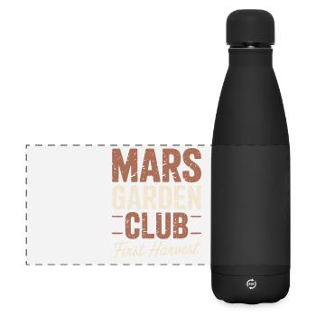 Mars Garden Club First Harvest Space Gardening - Matte Panorama Isolierflasche 500 ml - Schwarz - Vorne