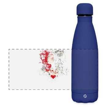 Rythme de cœur : silhouette romantique en Art nouveau - Gourde isotherme panoramique mate 500 ml - bleu foncé  - Devant