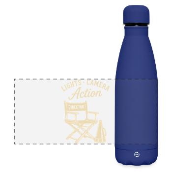 Lights Camera Action Regisseur Regie Kino Film - Matte Panorama Isolierflasche 500 ml - Dunkelblau  - Vorne