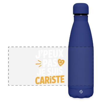 T-Shirt Humour Cariste Chariot Élévateur Gerbeur - Gourde isotherme panoramique mate 500 ml - bleu foncé  - Devant