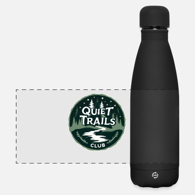Quiet Trails Club Slow Hiking Forest - Matte Panoramic Thermal Bottle 500 ml - black