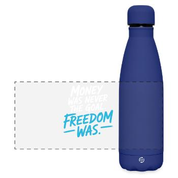 Money Goal Freedom Mindset Unternehmer Freiheit - Matte Panorama Isolierflasche 500 ml - Dunkelblau  - Vorne