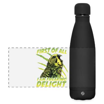 Fans de l’oiseau perroquet Welli Perruche incarce - Gourde isotherme panoramique mate 500 ml - noir - Devant