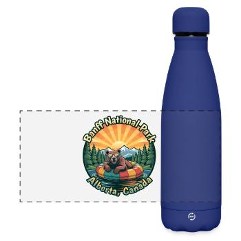 Banff Nationalpark Kanada Bär mit Sonnenbrille - Matte Panorama Isolierflasche 500 ml - Dunkelblau  - Vorne