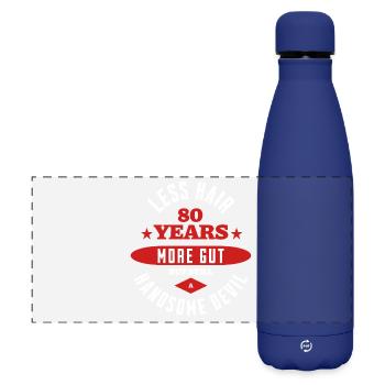 80 Jahre gutaussehender Teufel - Matte Panorama Isolierflasche 500 ml - Dunkelblau  - Vorne