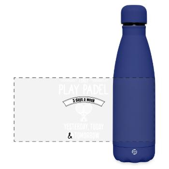 Tägliche Padel-Leidenschaft - Matte Panorama Isolierflasche 500 ml - Dunkelblau  - Vorne
