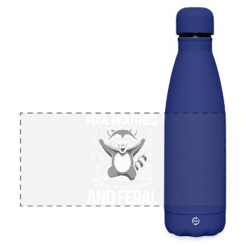 Trash Panda Raccoon - Matte Panoramic Thermal Bottle 500 ml - dark blue  - Front