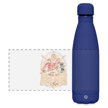 Holzfäller Baumfäller Waldarbeiter Axe-Pert - Matte Panorama Isolierflasche 500 ml - Dunkelblau  - Vorne