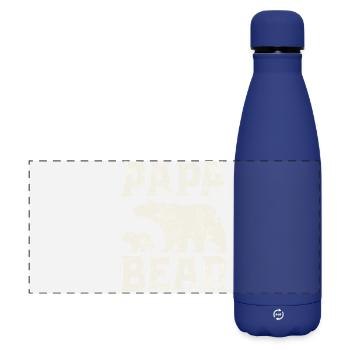 Papa Ours - Cadeau de la fête des pères - Gourde isotherme panoramique mate 500 ml - bleu foncé  - Devant