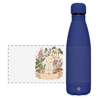 Alle Pflanzen Sind Essbar, Einige Nur Einmal - Matte Panorama Isolierflasche 500 ml - Dunkelblau  - Vorne