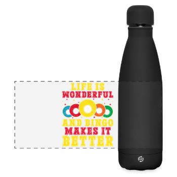 Le jeu de bingo rend le bingo meilleur - Gourde isotherme panoramique mate 500 ml - noir - Devant