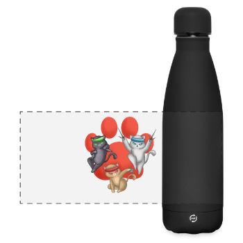 Cadeau des chatons shinobi d’anime japonais Ninja Cats - Gourde isotherme panoramique mate 500 ml - noir - Devant