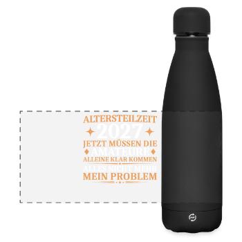 Altersteilzeit 2027 Lustiger Abschied Kollege - Matte Panorama Isolierflasche 500 ml - Schwarz - Vorne