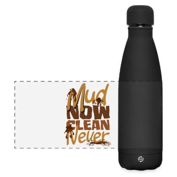 Girl on muddy obstacle course - Matte Panoramic Thermal Bottle 500 ml - black - Front