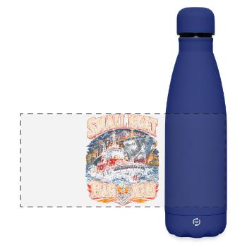 Tugboats Tug Small Boat Big Job - Matte Panoramic Thermal Bottle 500 ml - dark blue  - Front