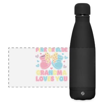 Révélation du sexe : Rose ou bleu Mamie t’aime, bébé - Gourde isotherme panoramique mate 500 ml - noir - Devant