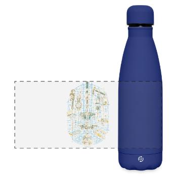 Bohrinsel Ölplattformarbeiter - Matte Panorama Isolierflasche 500 ml - Dunkelblau  - Vorne