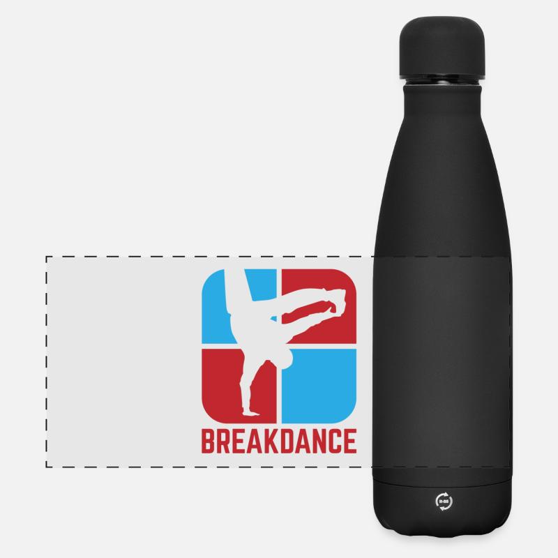 Breakdance B-Boy Streetdance Design Hip Hop Dance - Matte Panorama Isolierflasche 500 ml - Schwarz