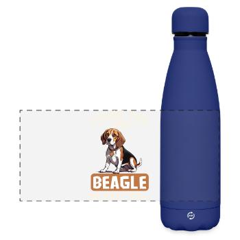 Chien de race beagle - Gourde isotherme panoramique mate 500 ml - bleu foncé  - Devant