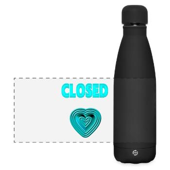 Neon heart love you heartache love closed - Matte Panoramic Thermal Bottle 500 ml - black - Front