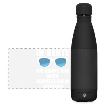 In Rente  Ich nehme nur noch Sonnenschein entgegen - Matte Panorama Isolierflasche 500 ml - Schwarz - Vorne