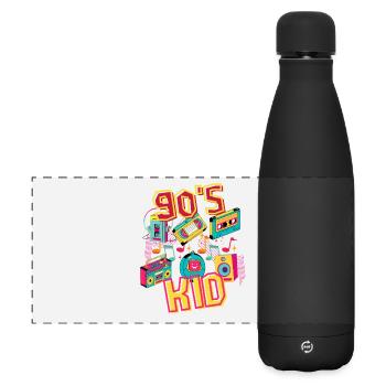 90s Kid – ein Retro-T-Shirt für Fans der 90er. - Matte Panorama Isolierflasche 500 ml - Schwarz - Vorne