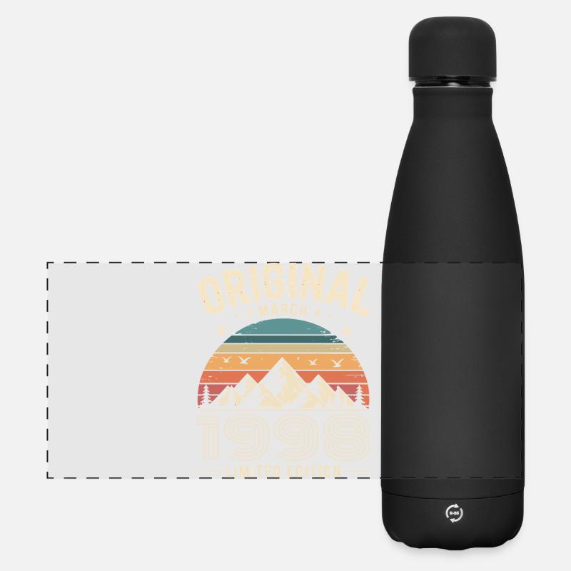 Vintage Born in March 1998 Original 28 years ago - Matte Panoramic Thermal Bottle 500 ml - black