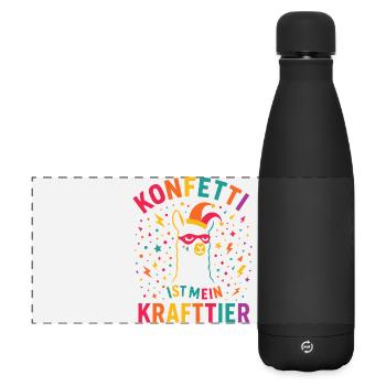 Confettis de carnaval en alpaga avec bonnet de fou - Gourde isotherme panoramique mate 500 ml - noir - Devant