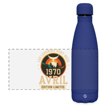 Légende Née Avril 1970 Édition Limitée - Gourde isotherme panoramique mate 500 ml - bleu foncé  - Devant