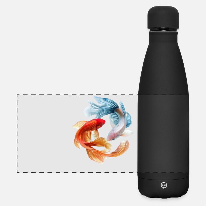 Koi Color Wheel: Goldfish Pair - Matte Panoramic Thermal Bottle 500 ml - black