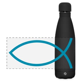 Jésus poisson Ichthys poisson poisson poisson - Gourde isotherme panoramique mate 500 ml - noir - Devant