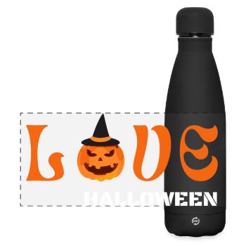 Love halloween - Matte Panoramic Thermal Bottle 500 ml - black - Front