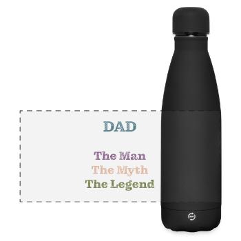 Papa The Legend Father's Day Gift - Matte Panoramic Thermal Bottle 500 ml - black - Front