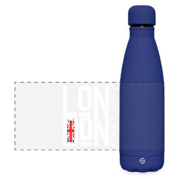 Drapeau de Londres Faute de frappe en difficulté - Gourde isotherme panoramique mate 500 ml - bleu foncé  - Devant