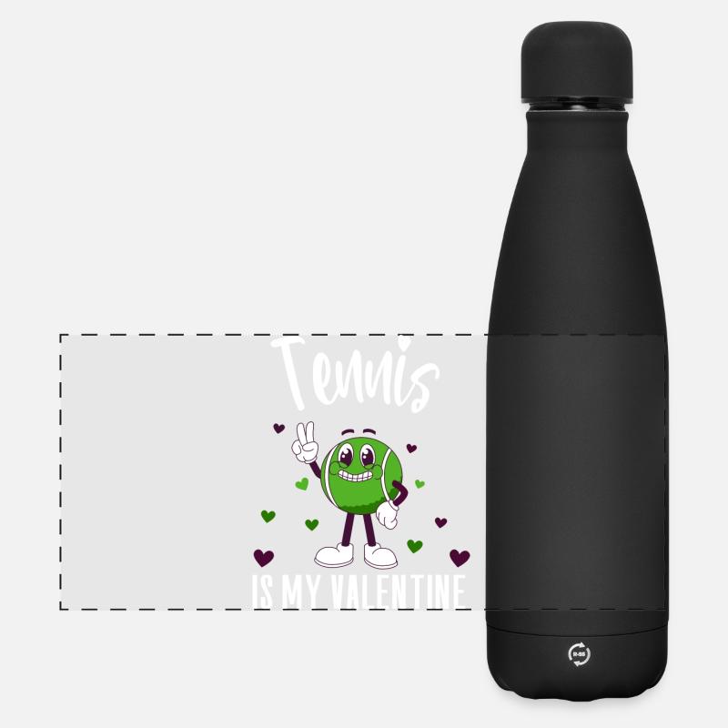 Tennis is my valentine funny - Matte Panoramic Thermal Bottle 500 ml - black
