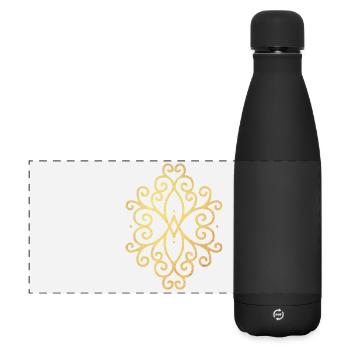 Gold Ornament spirituell Indien Deko om Namaste - Matte Panorama Isolierflasche 500 ml - Schwarz - Vorne