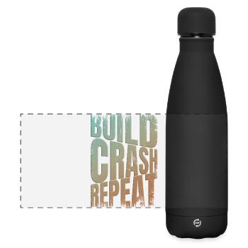 Drone build crash répéter dire - Gourde isotherme panoramique mate 500 ml - noir - Devant