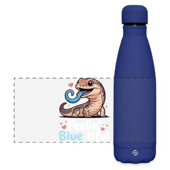 Scinque À Langue Bleue Reptile Lézard - Gourde isotherme panoramique mate 500 ml - bleu foncé  - Devant