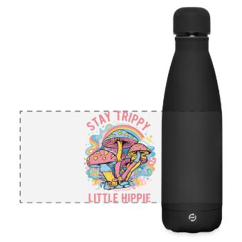 Stay Trippy Little Hippie Psychedelic Art - Matte Panoramic Thermal Bottle 500 ml - black - Front