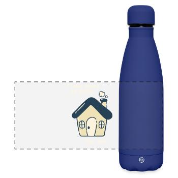 J’adore être à la maison – Drôle de proverbe antisocial - Gourde isotherme panoramique mate 500 ml - bleu foncé  - Devant