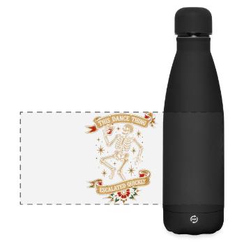 Skeleton Vintage Tattoo Dance Escalated Quickly - Matte Panoramic Thermal Bottle 500 ml - black - Front