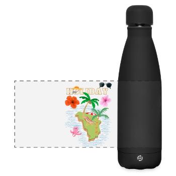 Design de vacances ART - Gourde isotherme panoramique mate 500 ml - noir - Devant